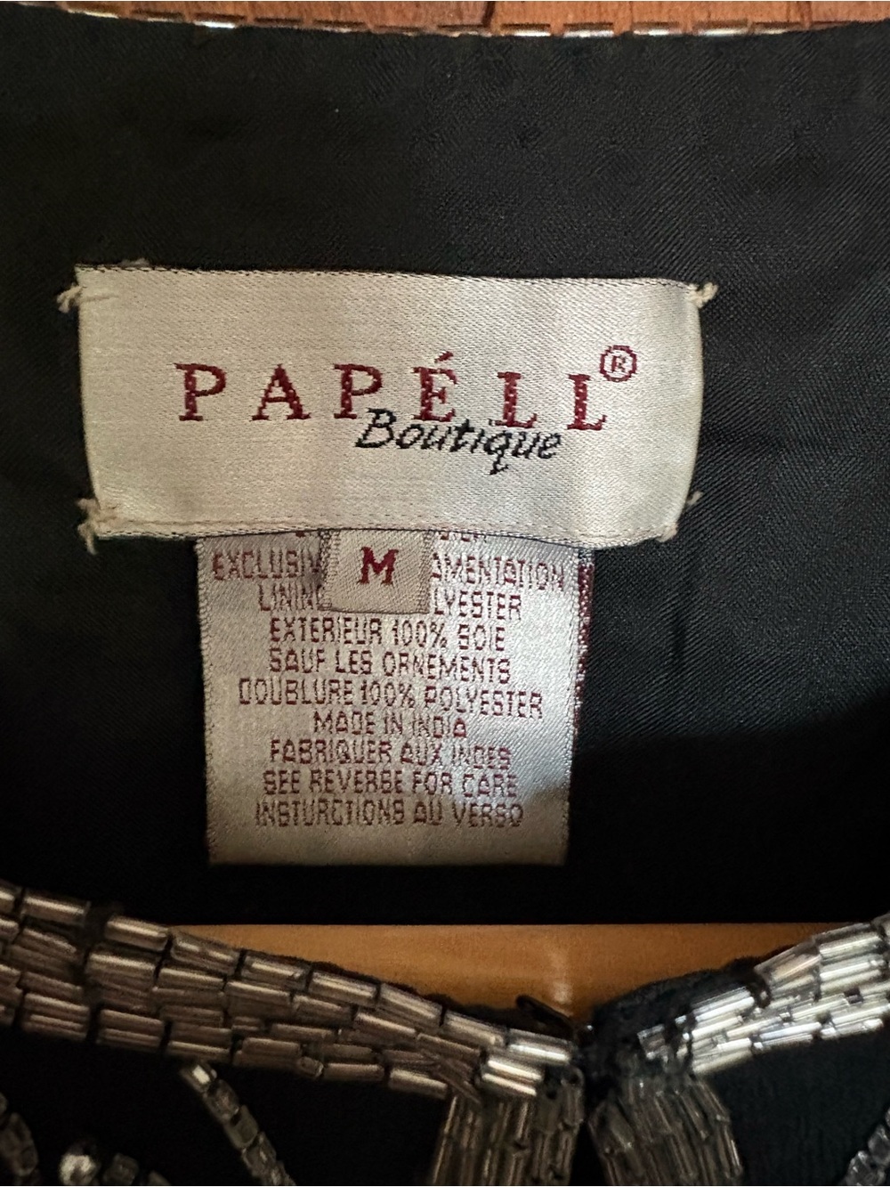Papell Boutique by Adrienne Papell Silk Beaded Evening Jacket Size M - Picture 3 of 6